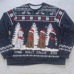 Unisex Christmas Sweater Puppy Dogs XLarge